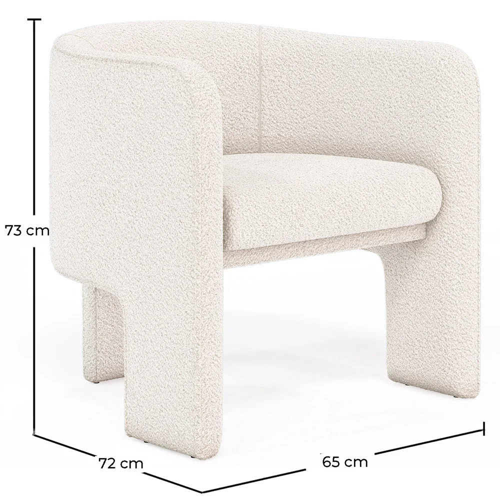 Design fauteuil - Bekleed met bouclé stof - Curtis image 10