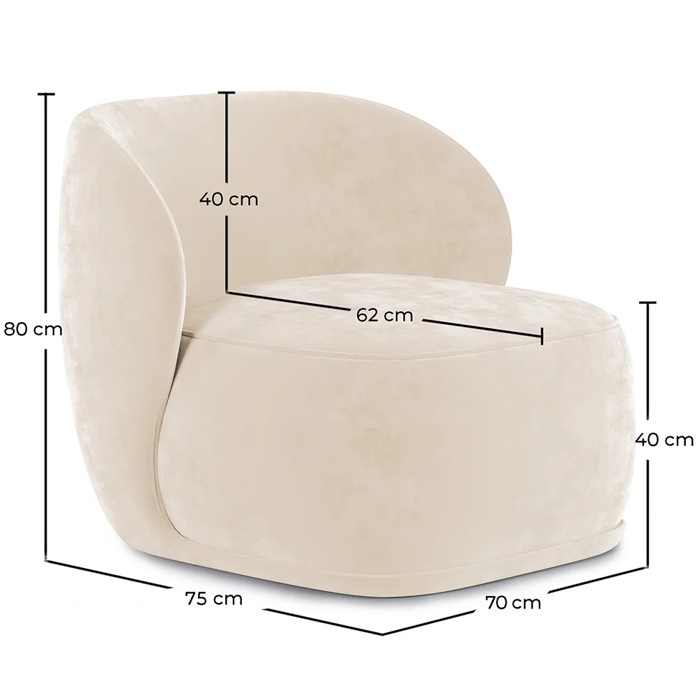 Fluwelen beklede fauteuil - Mykel image 10