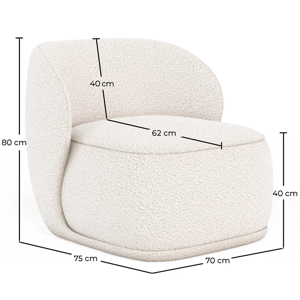 Fauteuil bekleed met bouclé stof - Mykel image 10