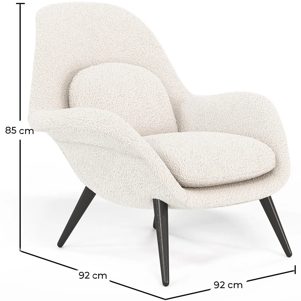 Fauteuil bekleed met bouclé stof - Uyere image 10