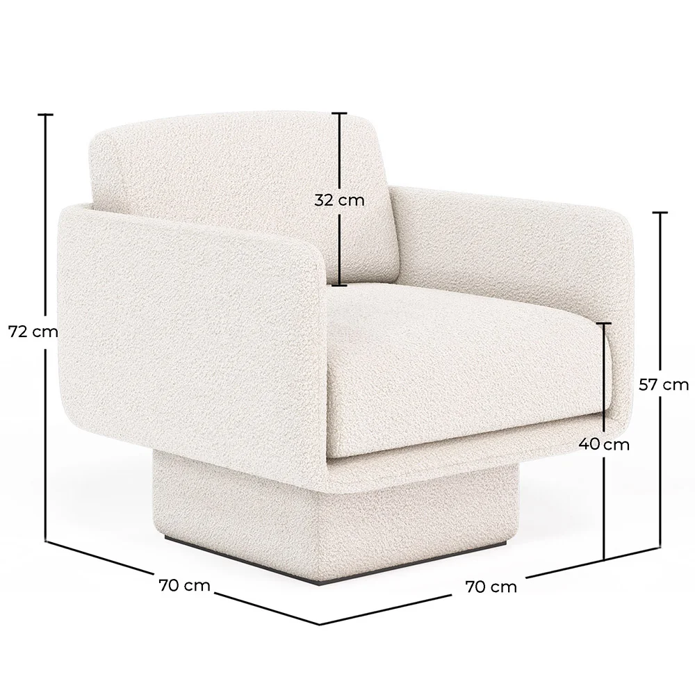 Beklede fauteuil met bouclé stof - Jackson image 10