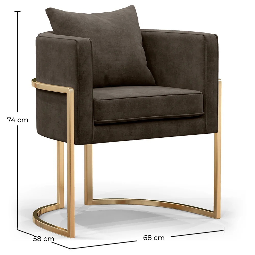 Eetkamerstoel met armleuningen - Bekleed met fluweel - Giorgia image 10