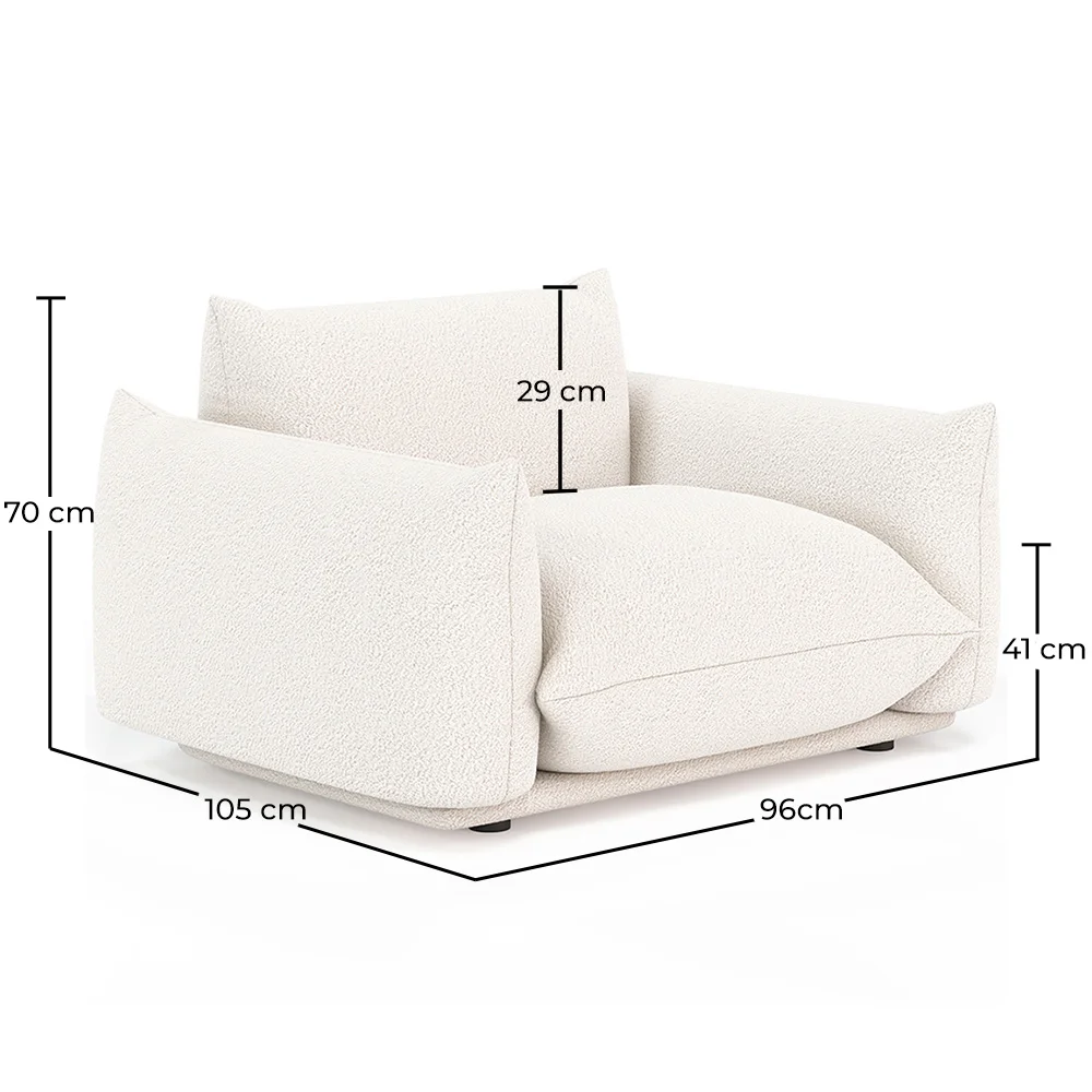 Fauteuil - Gestoffeerd met Bouclé Stof - Wers image 10
