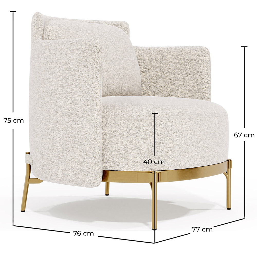 Design Fauteuil - Bekleed met Bouclé-stof - Terrec image 10