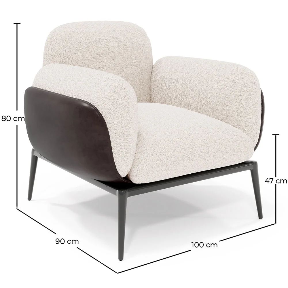 Fauteuil met bekleding van bouclé-stof - Vandan image 10