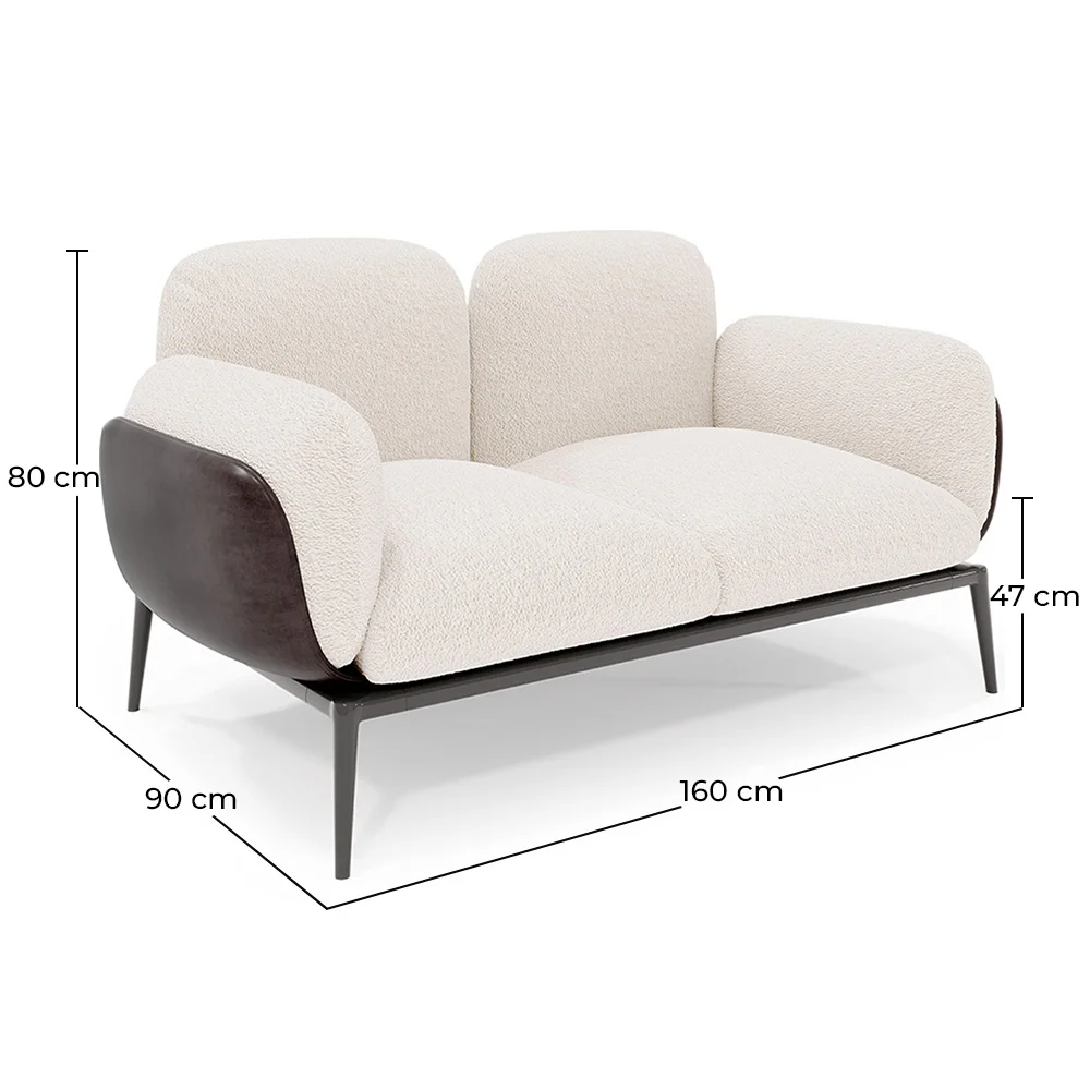 2-zitsbank - Bekleed met bouclé-stof - Vandan image 10