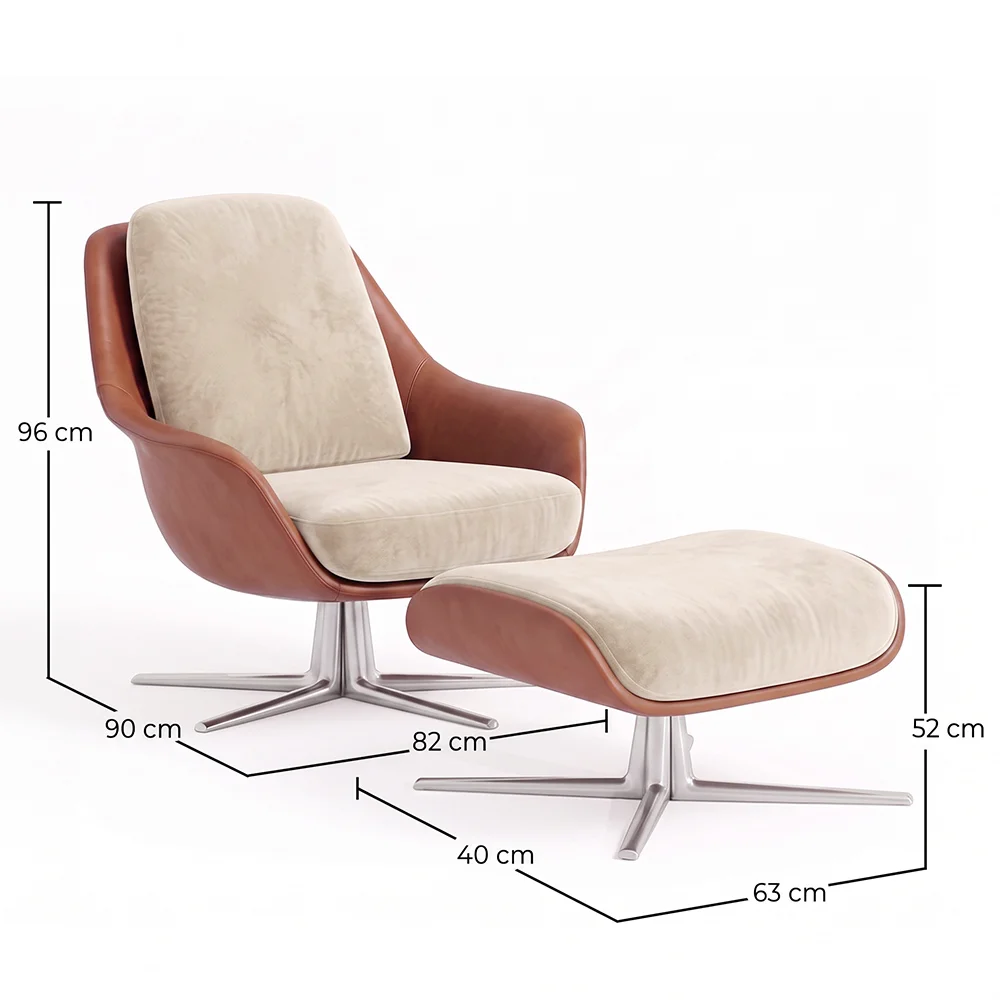 Hedendaagse Beklede Ontwerp Stoel met Voetensteun - Asher image 10