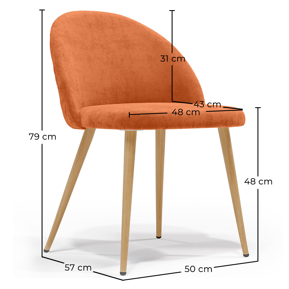 Eetkamerstoel - Gestoffeerd in Fluweel - Rugleuning met Patroon - Evelyne image 10