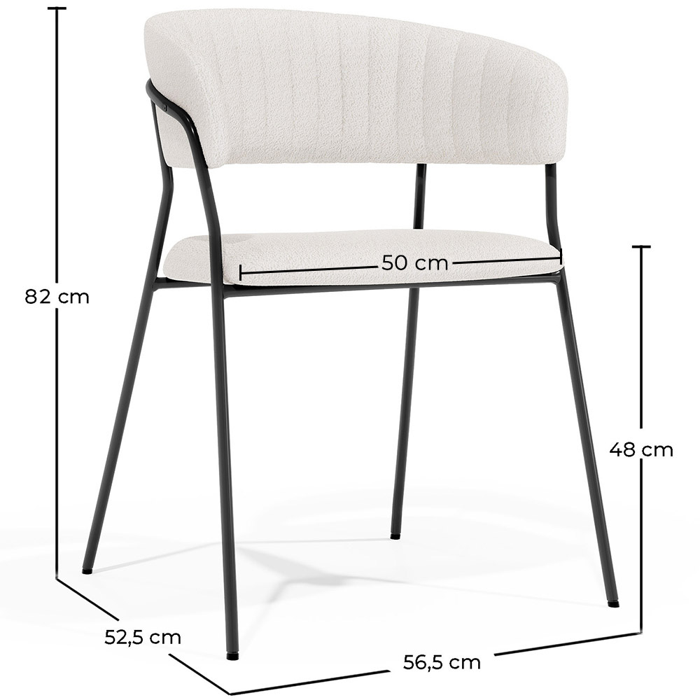 Eetkamerstoel - Gestoffeerd met Bouclé-stof - Gruna image 10