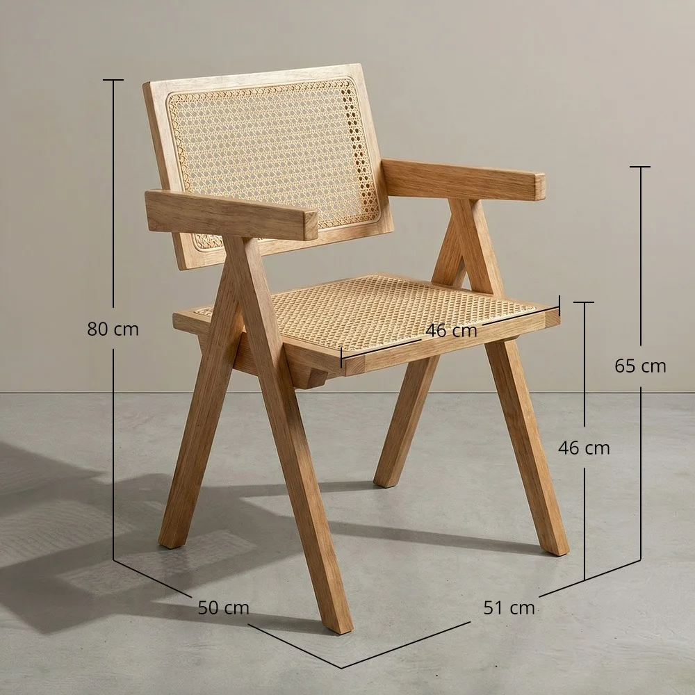 Eetkamerstoel van rietvlechtwerk - met armleuningen - Kane image 10