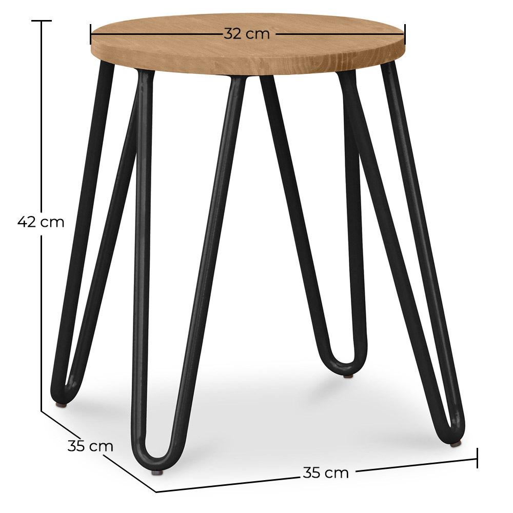 Hairpin kruk - 42cm - Licht hout en metaal image 10