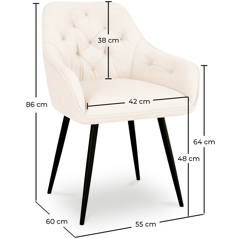 Eetkamerstoel met armleuningen - Gestoffeerd met Premium Bouclé - Alene image 10