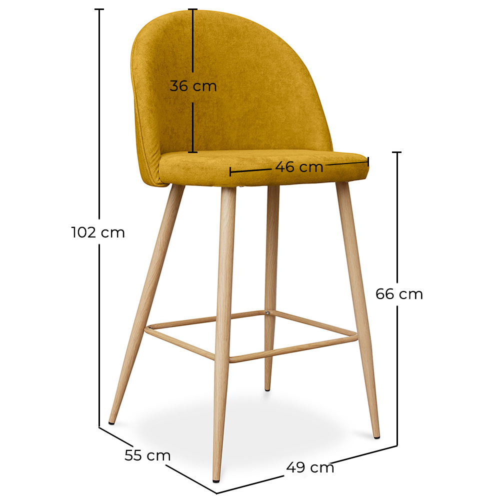 Met stof beklede kruk - Scandinavisch design - 66cm - Evelyne image 10