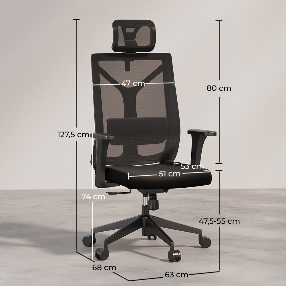 Ergonomische bureaustoel met wielen en armleuningen - Pebbles image 10