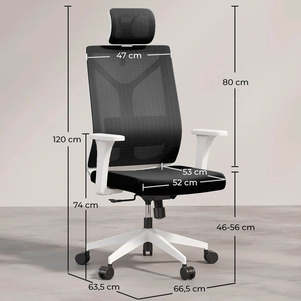 Ergonomisk kontorstol med hjul og armlener - Ergal image 10