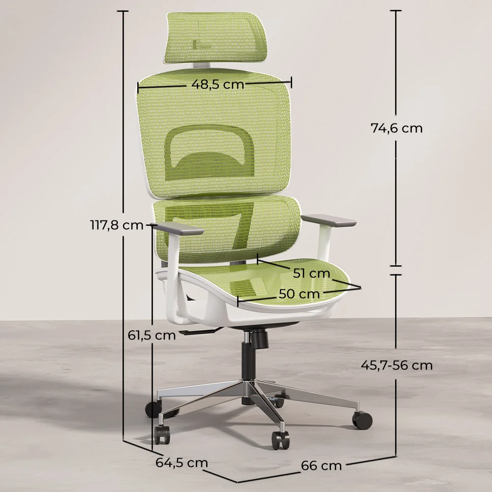 Ergonomisk kontorstol med hjul og armlener - Keys image 10