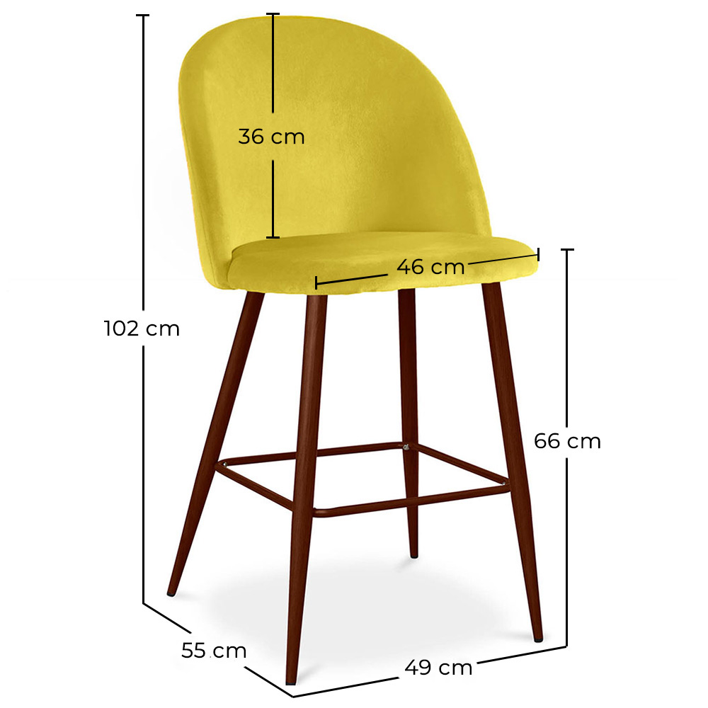 Met fluweel beklede kruk - Scandinavisch design - 66cm - Evelyne image 10