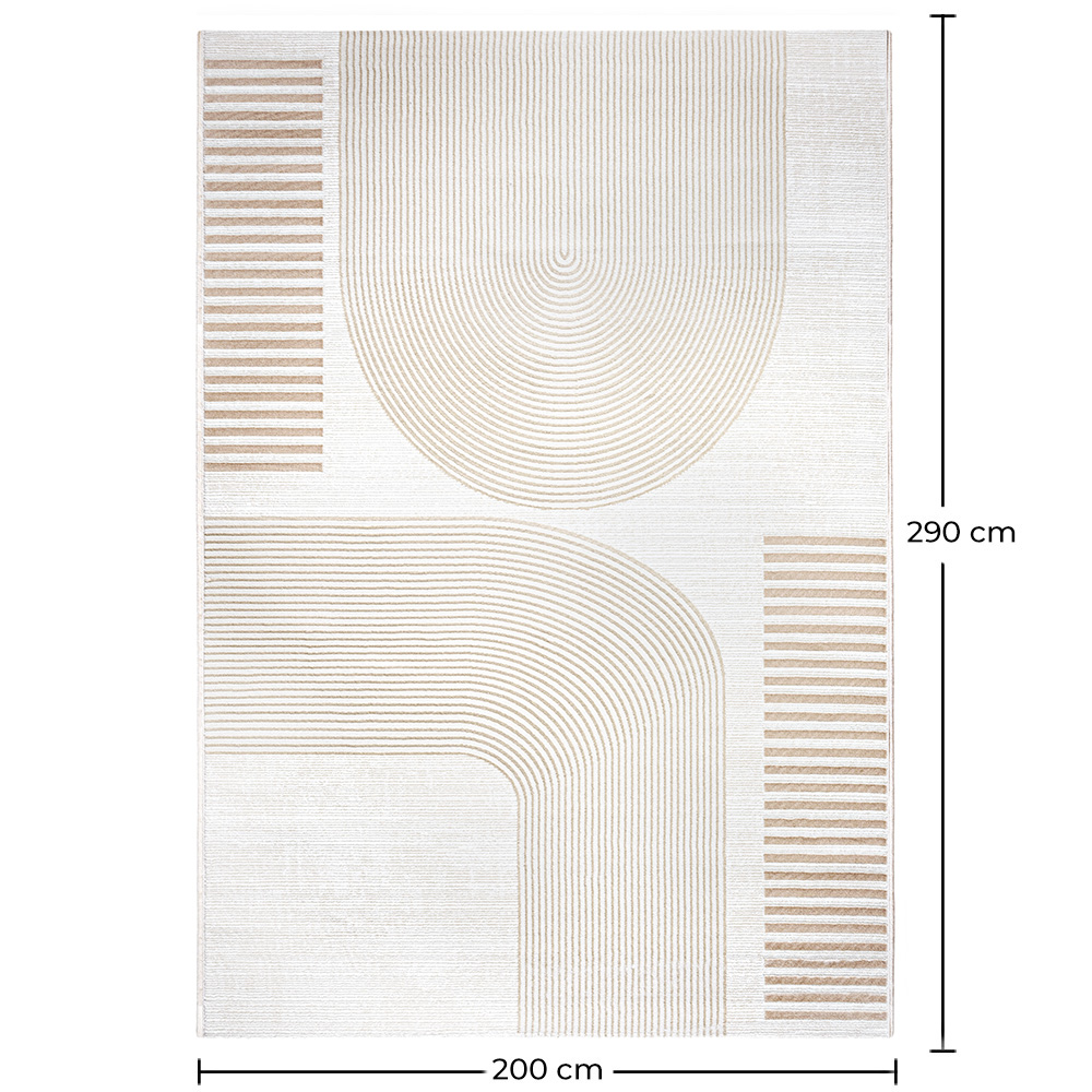 Groot Tapijt met Eigentijds Modern Ontwerp - Beige (290x200 cm) - Rya image 10