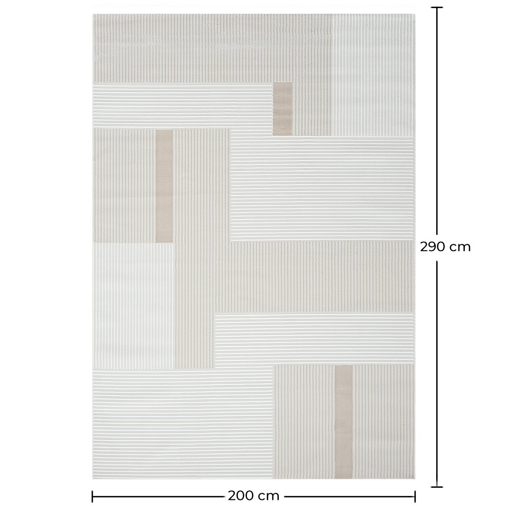 Groot Tapijt met Eigentijds Modern Ontwerp - Beige (290x200 cm) - Qara image 10