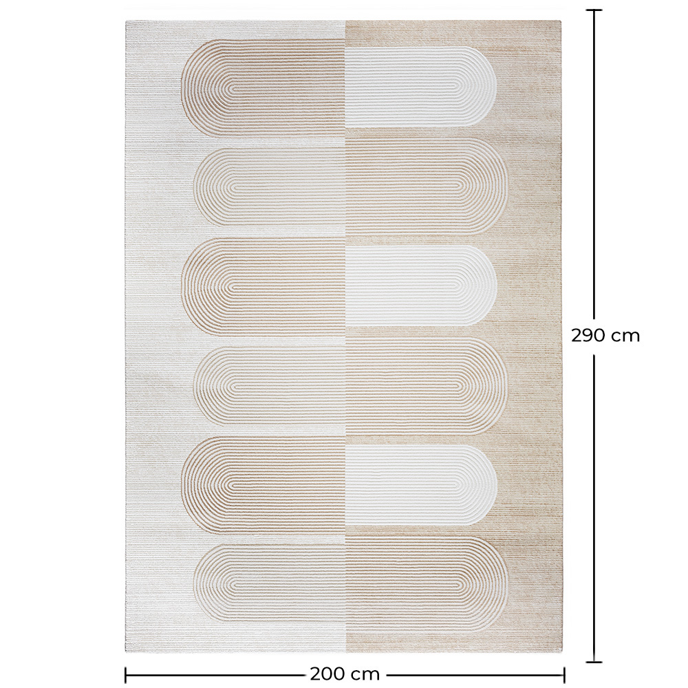 Groot Tapijt met Eigentijds Modern Ontwerp - Beige (290x200 cm) - Qyar image 10