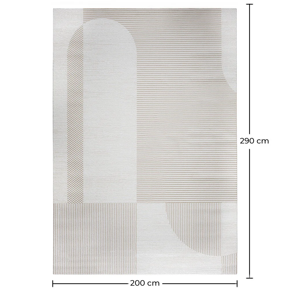 Groot Tapijt met Eigentijds Modern Ontwerp - Beige (290x200 cm) - Spere image 10
