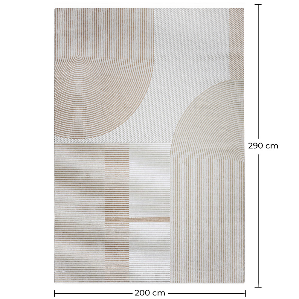 Groot Tapijt met Eigentijds Modern Ontwerp - Beige (290x200 cm) - Lubida image 10