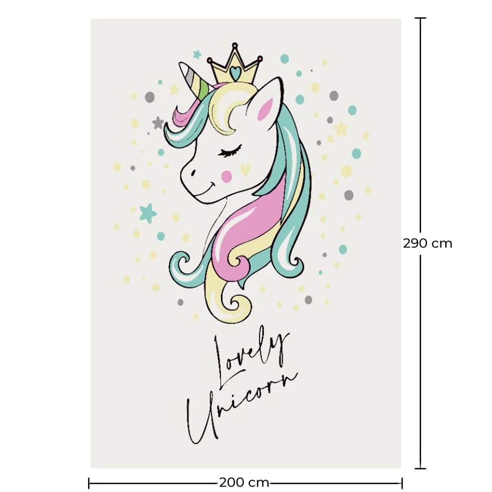 Groot Kindervloerkleed met Eenhoorn Ontwerp - Veelkleurig (290x200 cm) - Style image 10