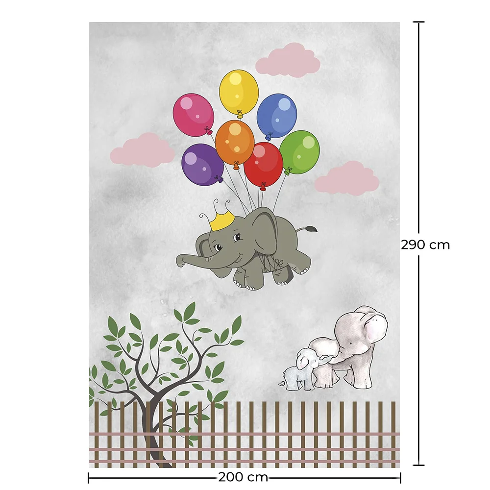 Groot Kindervloerkleed met Vliegende Olifant Ontwerp - Veelkleurig (290x200 cm) - Yumal image 10