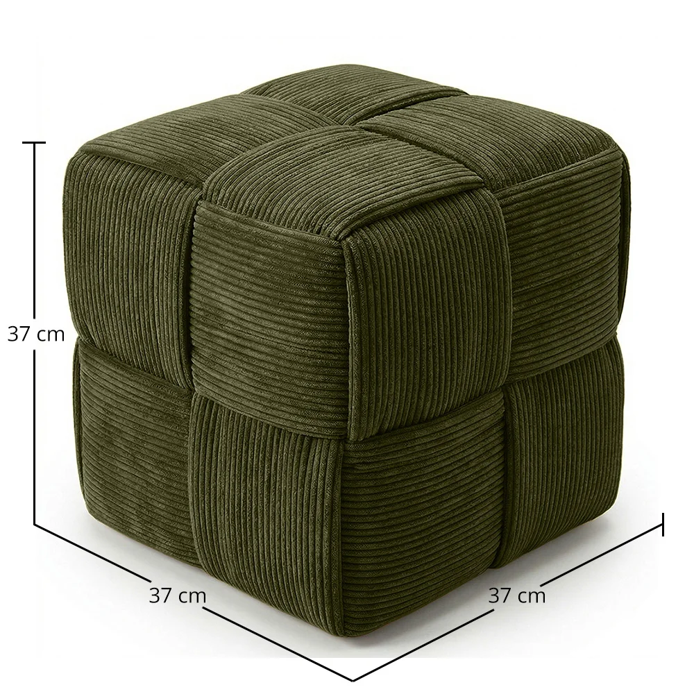 Vierkante Poef Bekleed met Ribfluweel - Modern Ontwerp - Cube image 10
