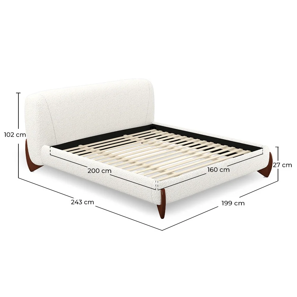 Tweepersoonsbed 160x200 CM Bed - Bekleed met Bouclé Stof - Dream image 10