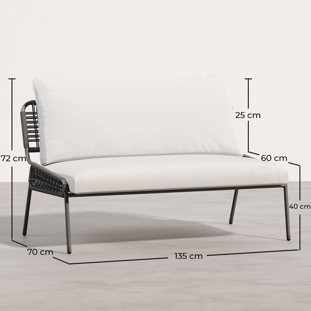 Buitenbank 135cm - Aluminium en Synthetisch Rotan - Brawma image 10