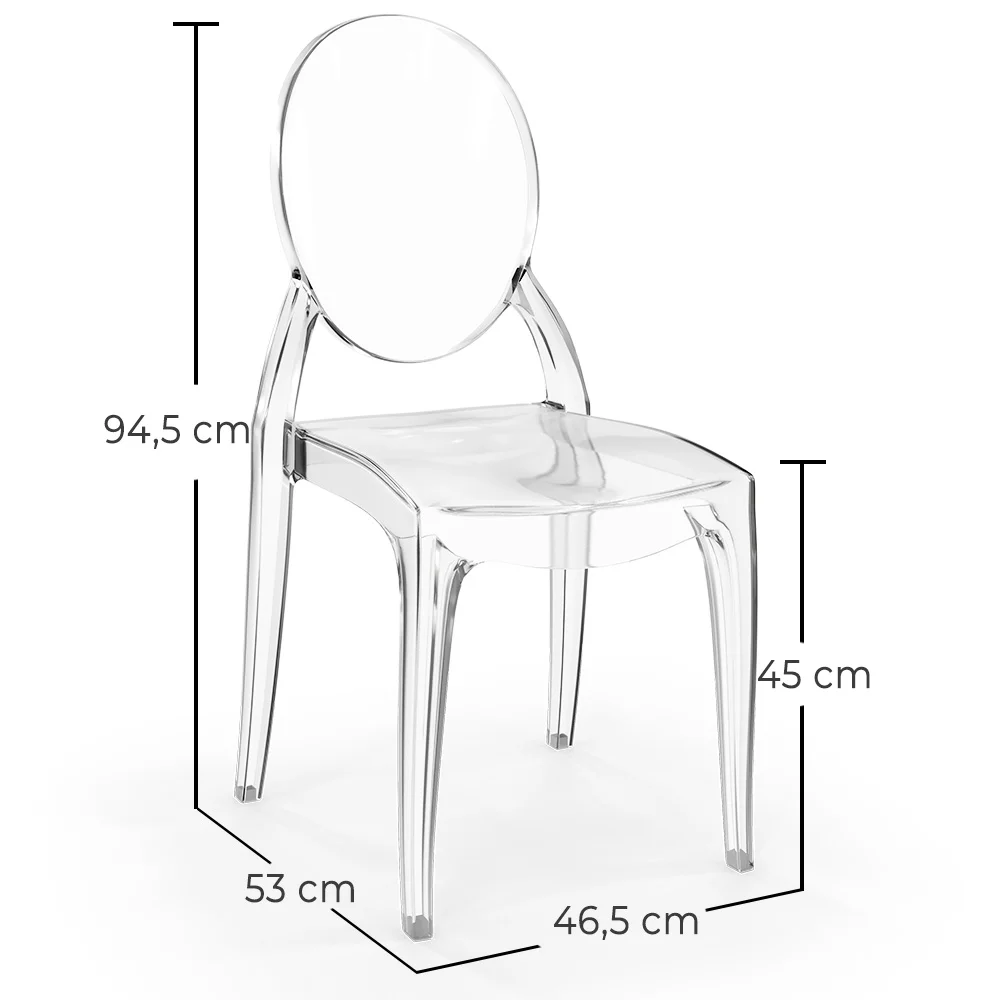 Set van 4 eetkamerstoelen Transparant - Estilo Victoria  image 10