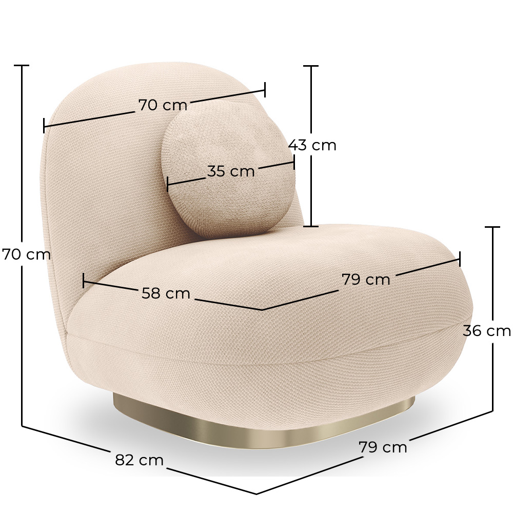 Gebogen Designfauteuil in Hedendaagse Stijl Bekleed met Chenille - Larry image 10