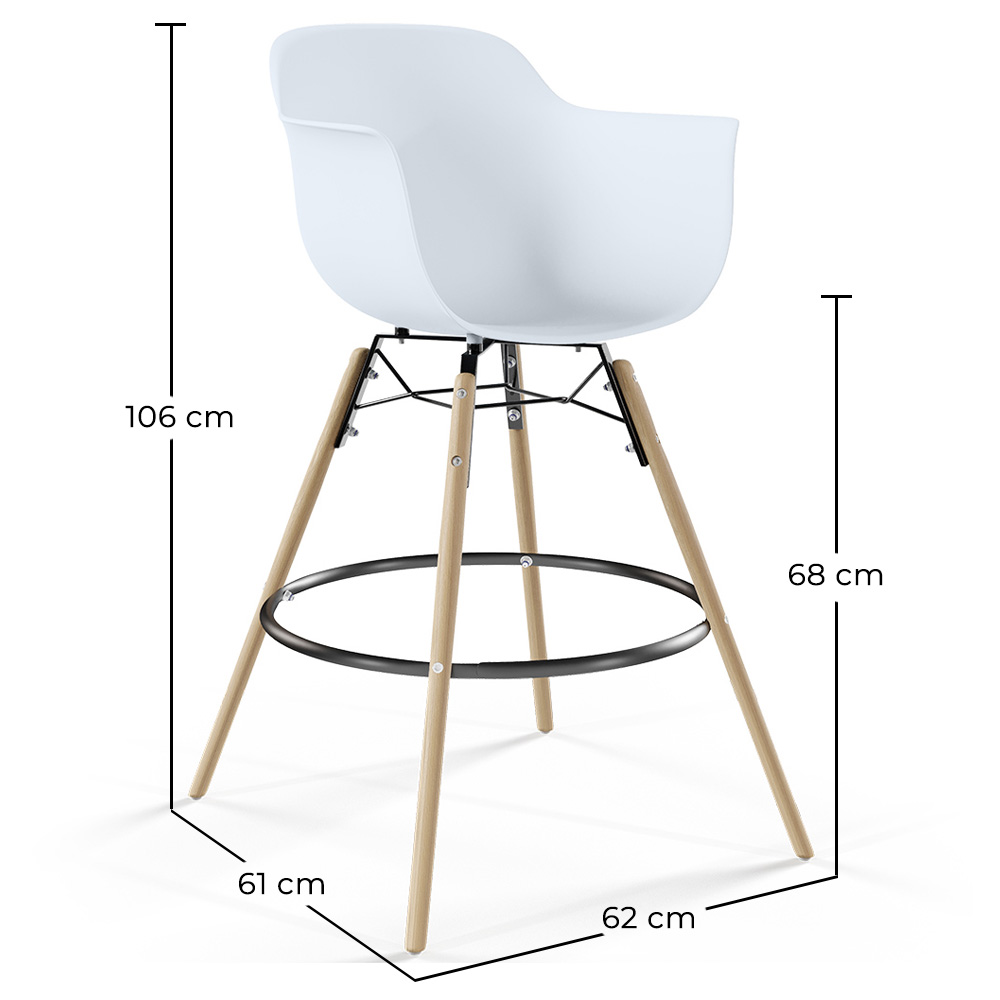 Set van 2 Barkrukken Scandinavisch Design - Houten Poten - Nordika image 10