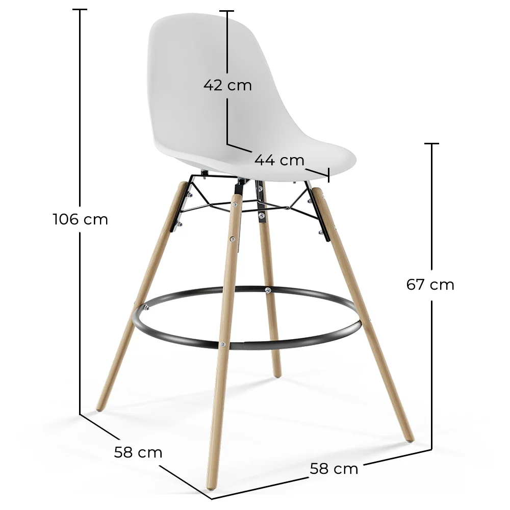 Barkruk - Scandinavisch Design - Houten Poten - Set van 2 - Skögur image 10