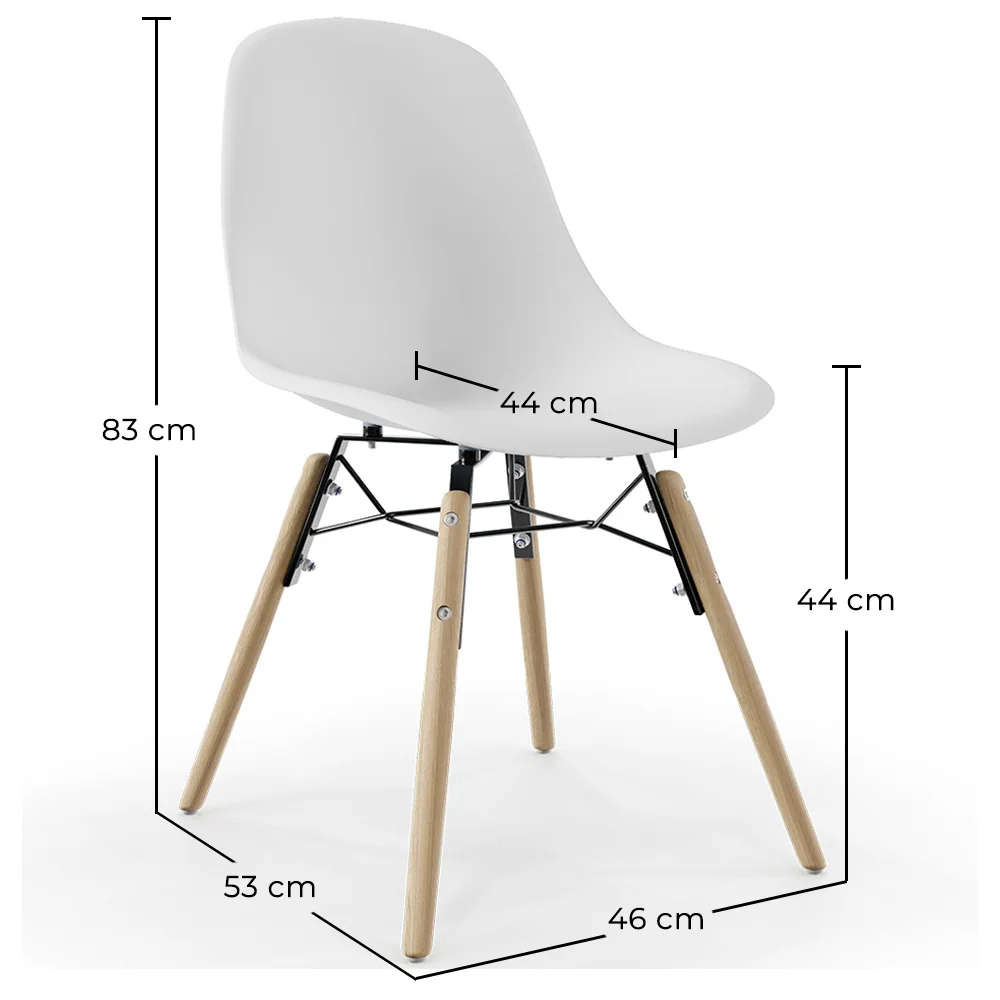 Eetkamerstoel - Scandinavisch Design - Houten Poten - Set van 4 - Skögur image 10
