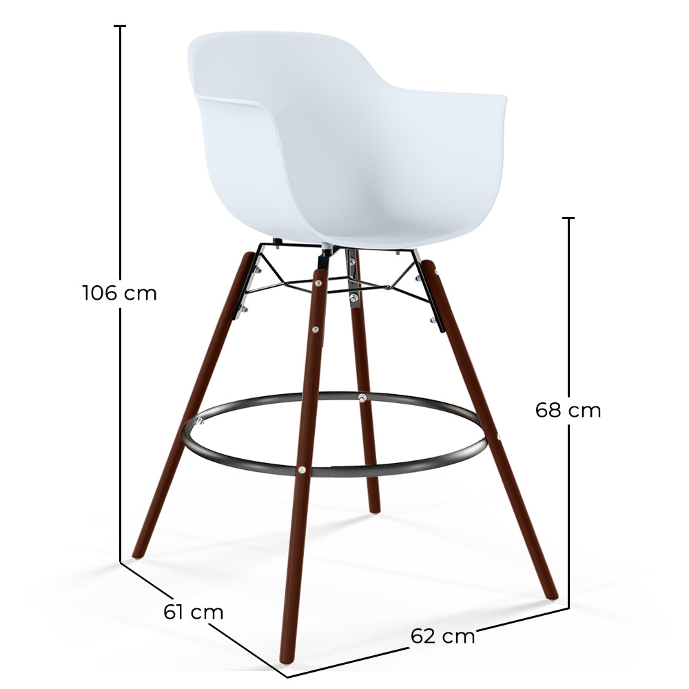 Barstoel - Scandinavisch Design - Poten van Donker Hout - Nordika image 10