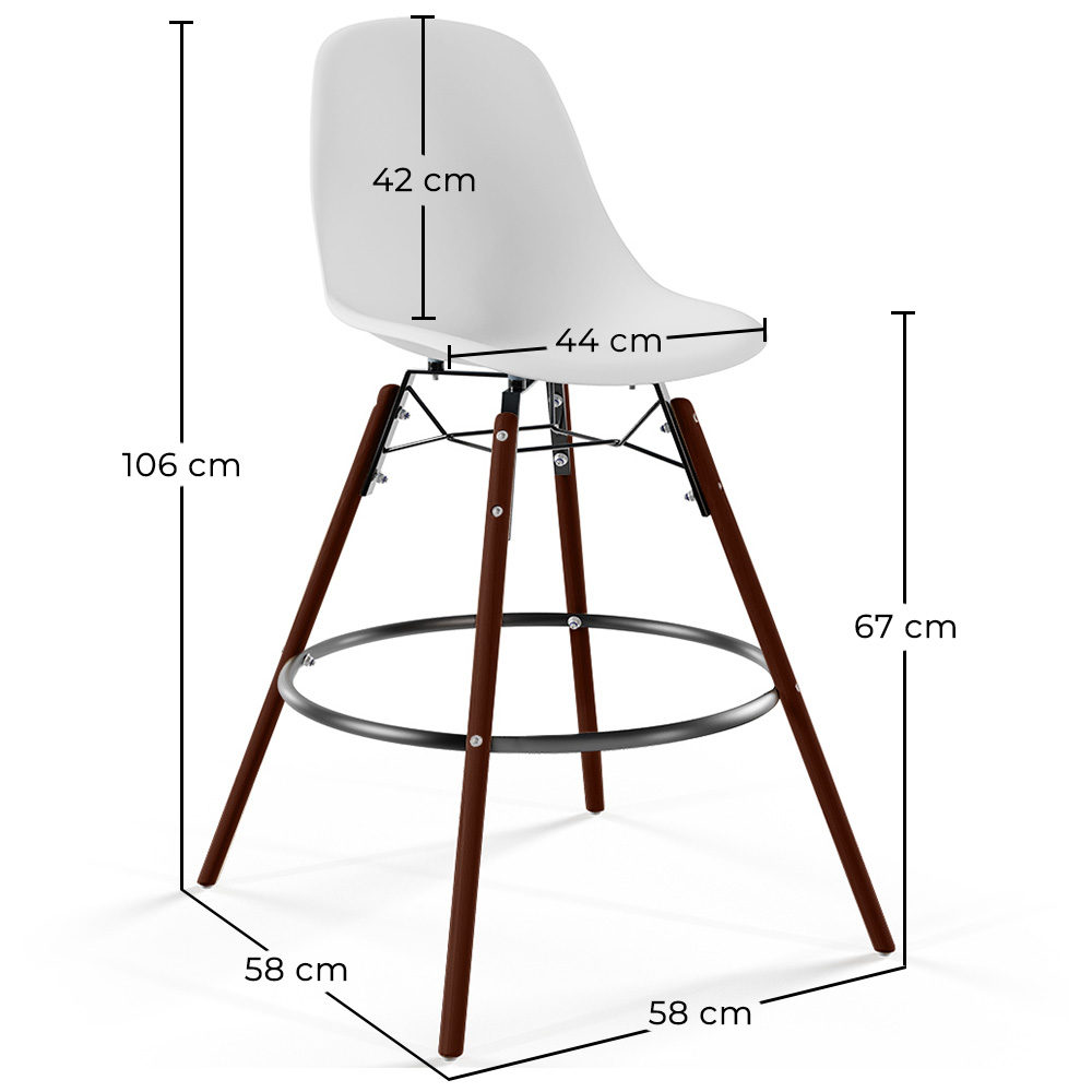 Barkruk - Scandinavisch Design - Donkere Houten Poten - Skögur image 10