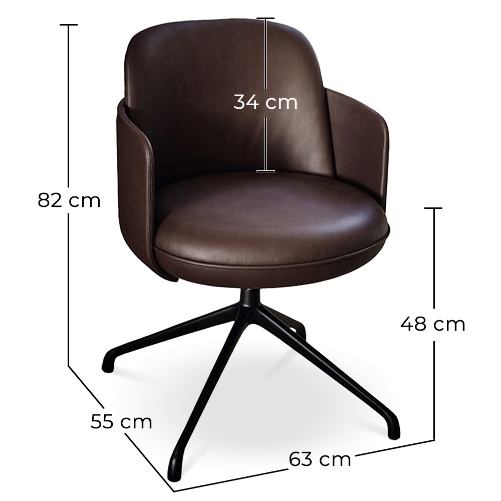 Draaifauteuil Bekleed met Leder - Modern Design voor Luxe Kantoren en Hotels - Carla image 10