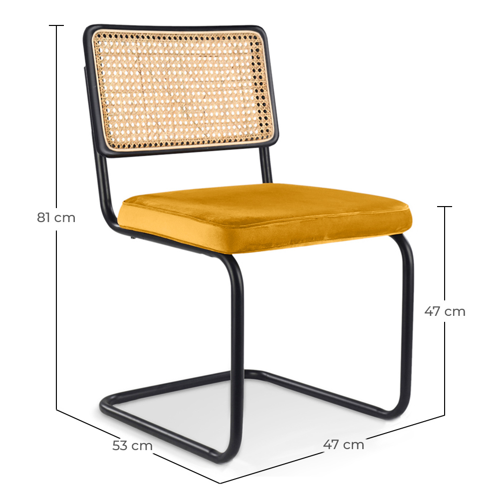 Eetkamerstoel - Bekleed met fluweel - Hout & Rotan - New Edition - Puila image 10
