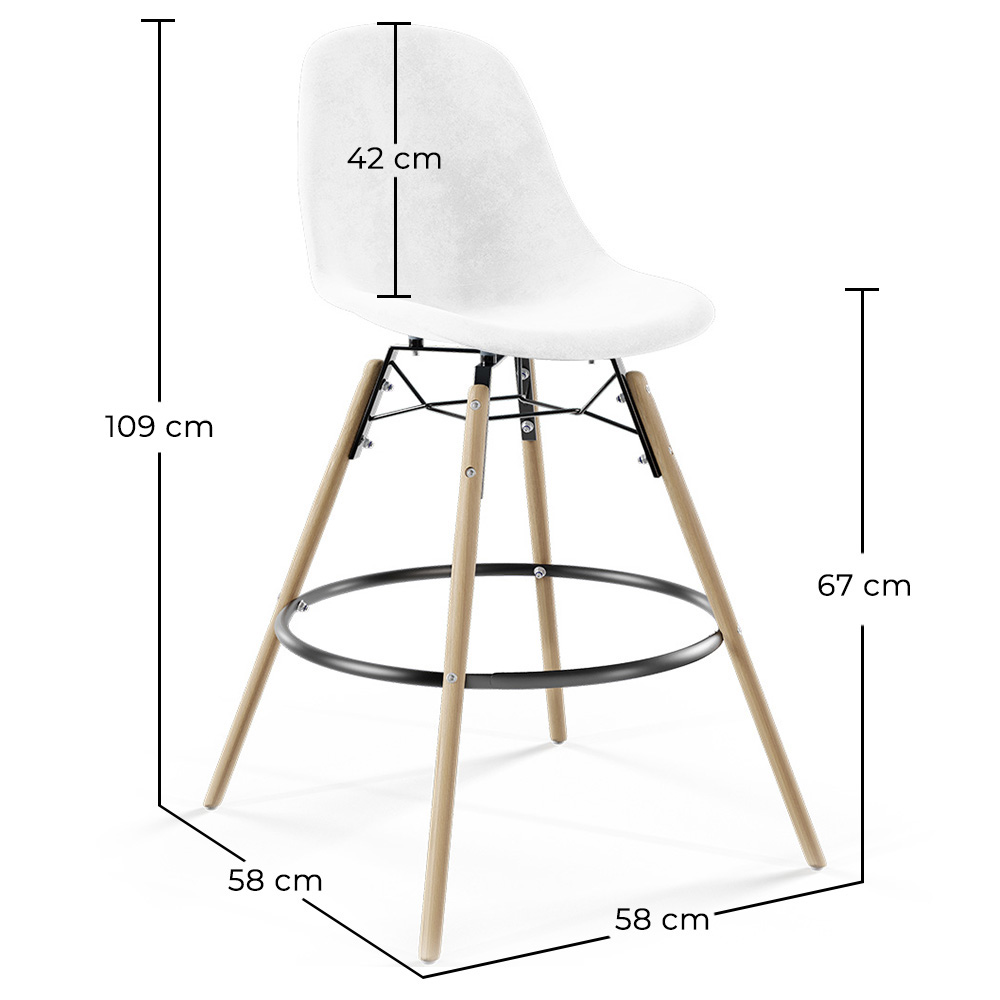 Fluwelen Barkruk - Scandinavisch Design en Houten Poten - Skögur image 10