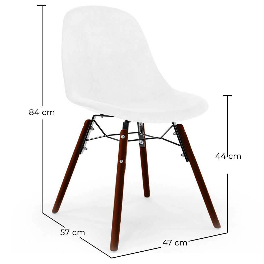 Fluwelen Eetkamerstoel - Scandinavisch Design en Donkere Houten Poten - Skögur image 10