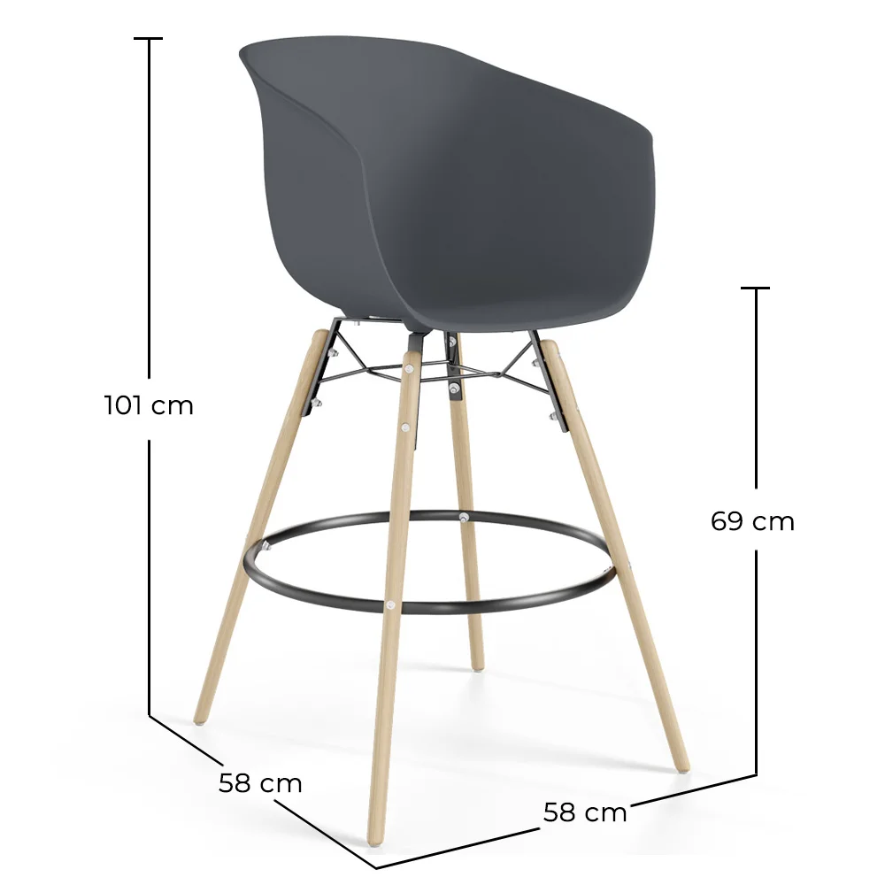 Barkruk - Scandinavisch Design - Natuurlijke Houten Poten - Melania image 10