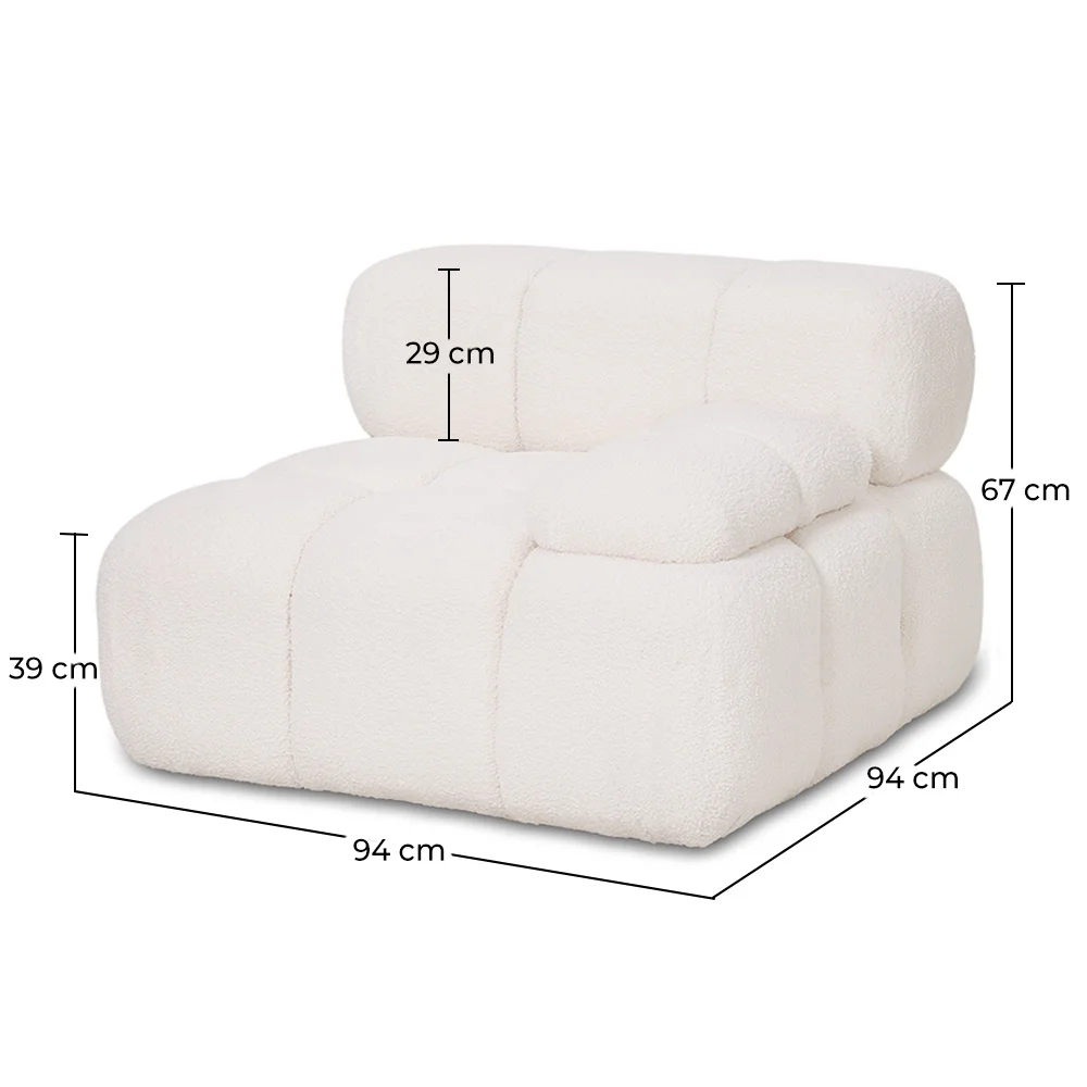 Modulaire Hoekbank Links - Bekleed Met Wit Boucléstof - Bianca image 10