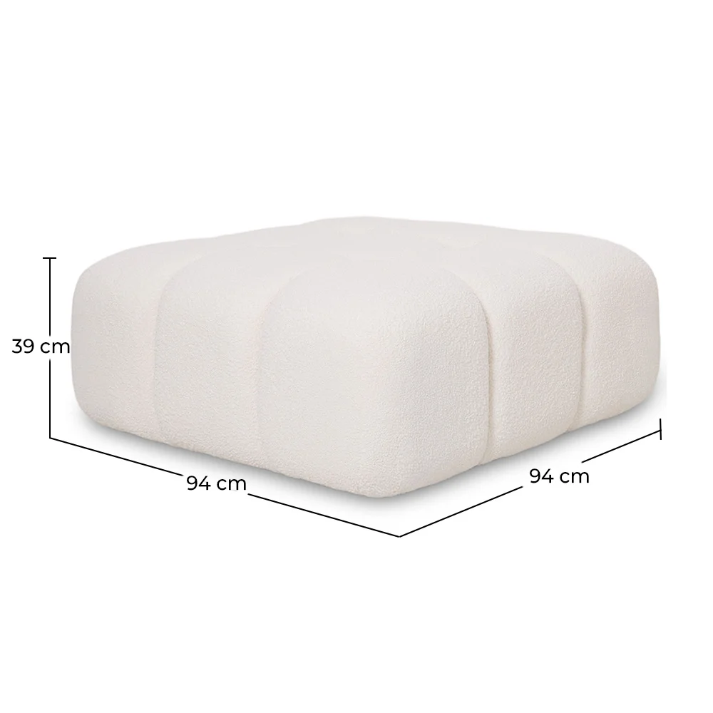 Modulaire Poef Bekleed Met Boucléstof - Modern Design – Combineerbaar Met Bianca Modulaire Sofa image 10
