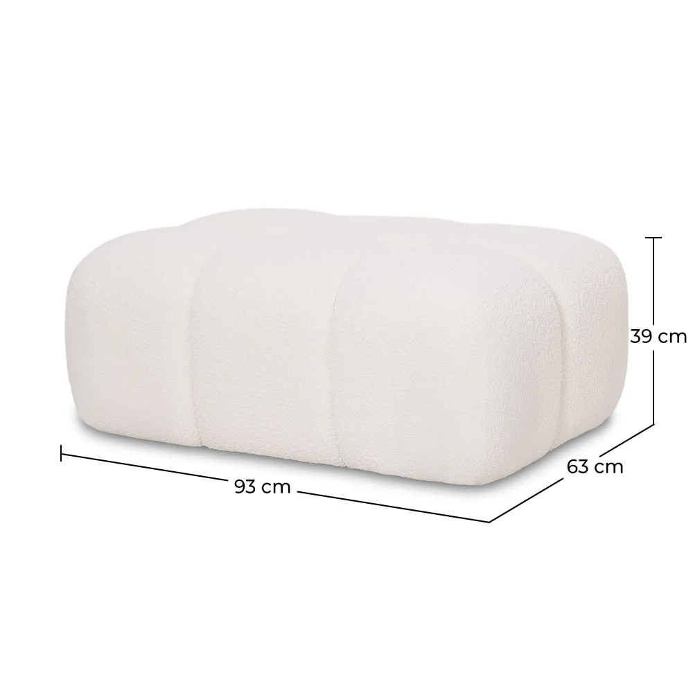 Modulaire Poef Bekleed Met Boucléstof - Modern Design (93х63) – Combineerbaar Met Bianca Modulaire Sofa image 10