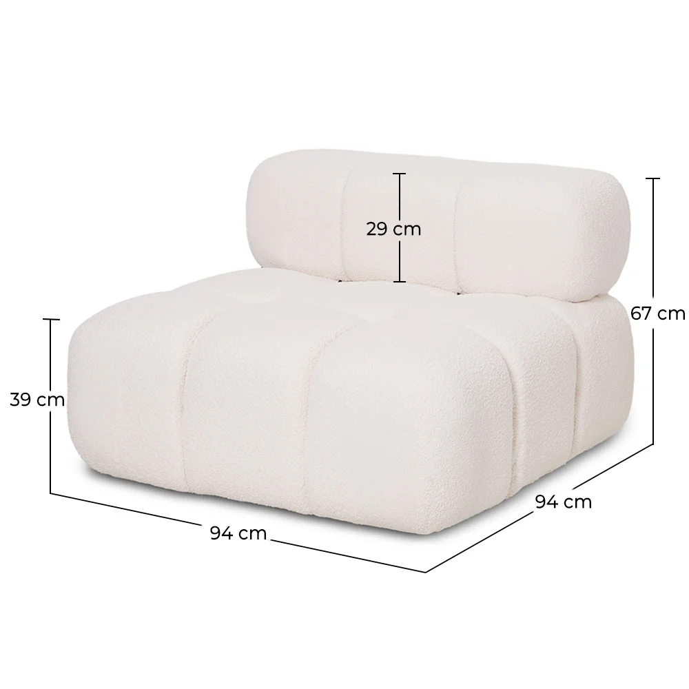 Fauteuil Bekleed Met Boucléstof - Combineerbaar Met Modulaire Bank Bianca image 10