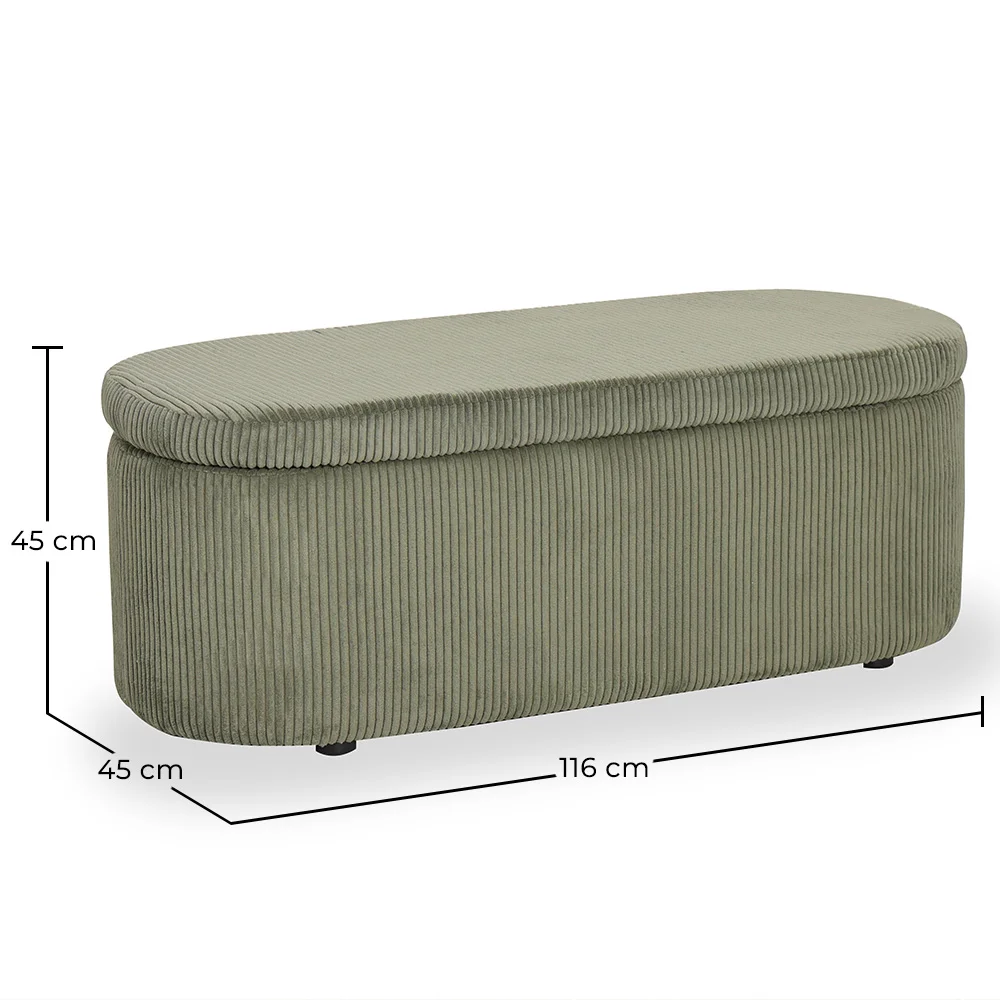 Bank Met Interne Opbergruimte Bekleed Met Fluwelen Corduroystof - Eiren image 10