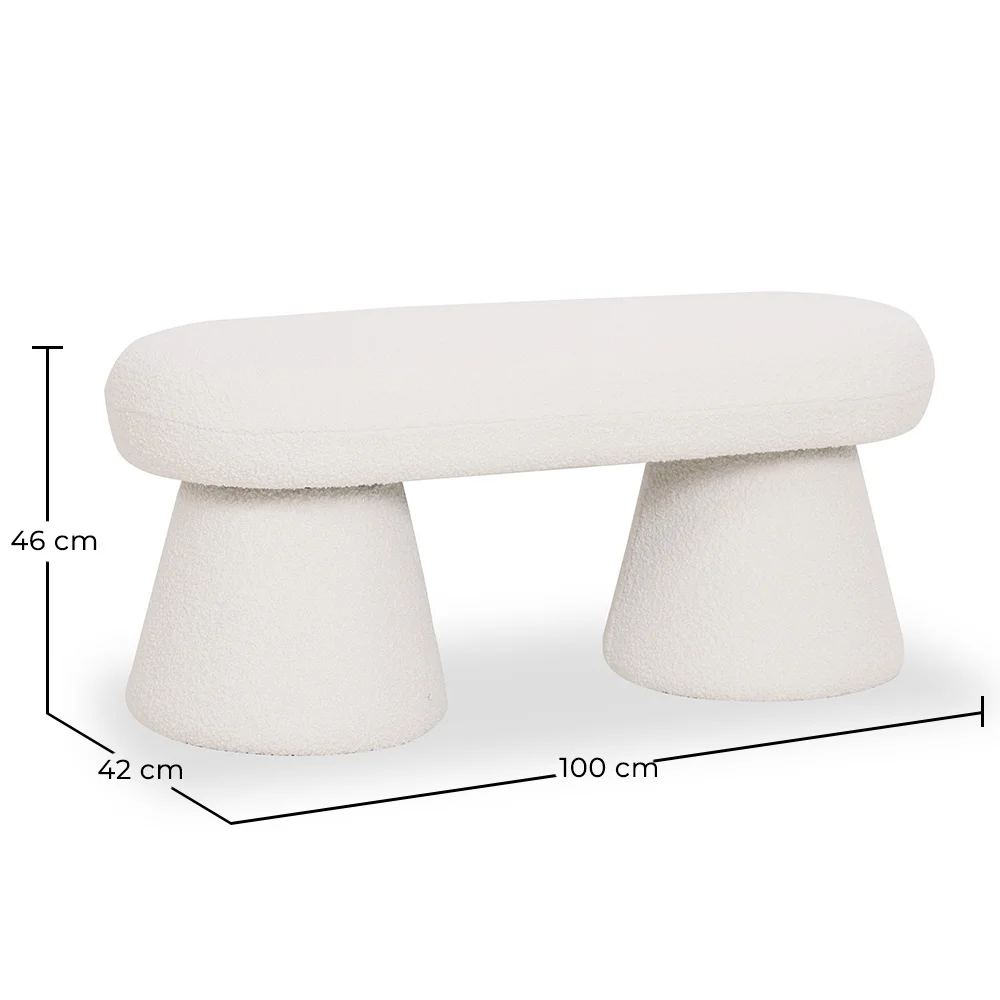 Bank In Moderne Stijl Bekleed Met Boucléstof - Kurt image 10