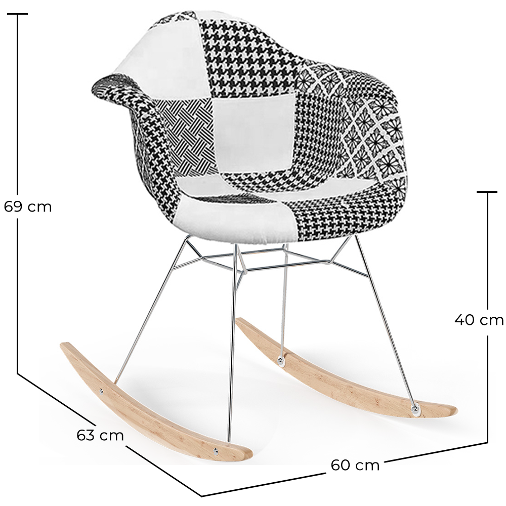 Schommelstoel Nordic-style Patchwork– Bekleed met Stof – Patchwork Sam  image 10